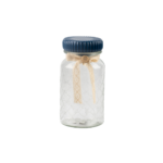 BOCAL EN VERRE TETE CERAMIQUE ET RIBBON