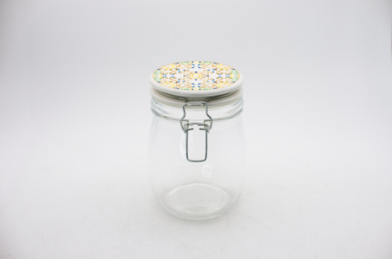 BOCAL HERMITIQUE EN VERRE TETE CERAMIQUE 1000ML