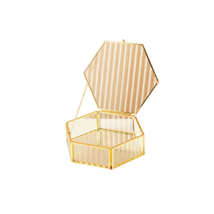 BOITE A BIJOUX HEXAGONAL 14X5CM