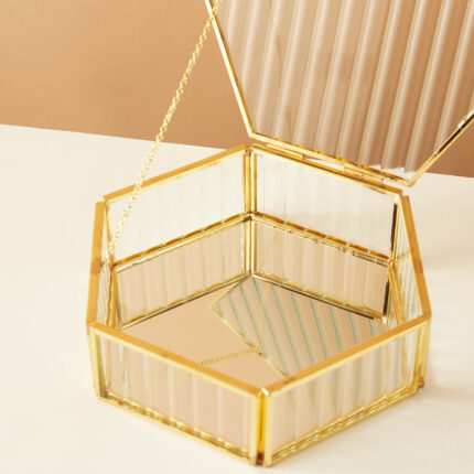BOITE A BIJOUX HEXAGONAL 14X5CM