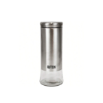 BOITE DE CUISINE VERRE+INOX  11.5X11.5X29CM
