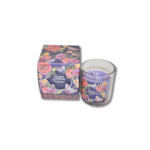 BOITIER BOUGIE EN VERRE AROMATISE 8,5X8,5X9 CM  REF HA162