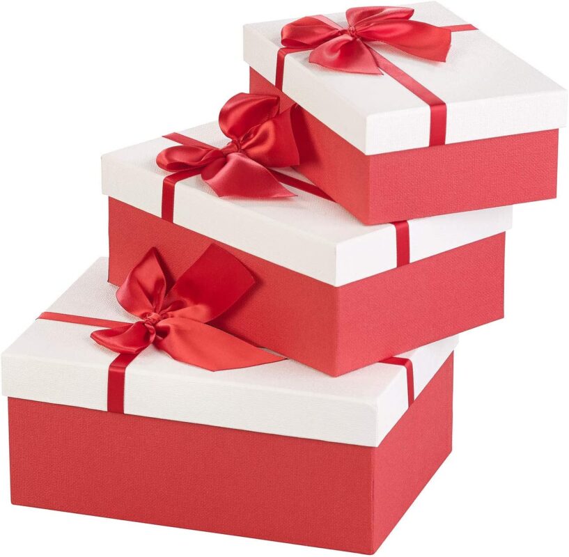 BOITIER CADEAUX PAPIER RIBBON M 19X12X6,5 CM