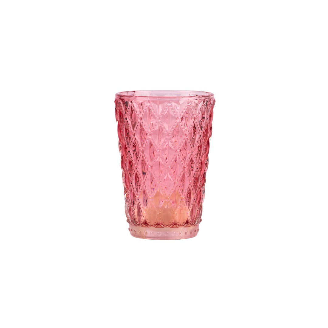 BOUGEOIRE POT VERRE GRAVE PLAT LED