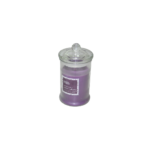 BOUGIE BOCAL SWEET EN VERRE AV COUVERCLE MAUVE 8X15CM 245GR 50HRS