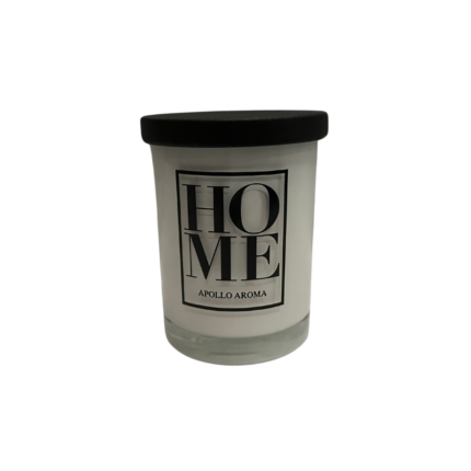 BOUGIE PARFUME  BLANCHE HOME  EN VERRE AVEC COUVER 600 G 8X10.5 CM