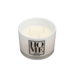 BOUGIE PARFUME HOME BLANCHE  EN VERRE AVEC COUVERCLE 730 G 11X8 CM
