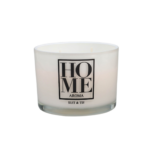 BOUGIE PARFUME HOME BLANCHE  EN VERRE AVEC COUVERCLE 730 G 11X8 CM