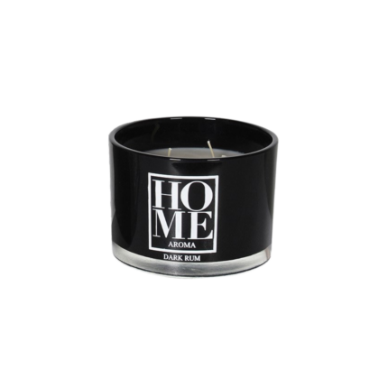 BOUGIE PARFUME HOME NOIR EN VERRE  AVEC COUVERCLE 730 G 11x8 CM