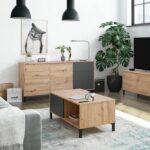 BROOKLYN BUFFET 2 PORTES BOIS 3 TIROIRES ANTRACITE