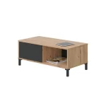 BROOKLYN TABLE BASSE BOIS TIROIR ANTRACITE