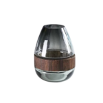BROWNIE VASE EN VERRE GRIS 18x29CM