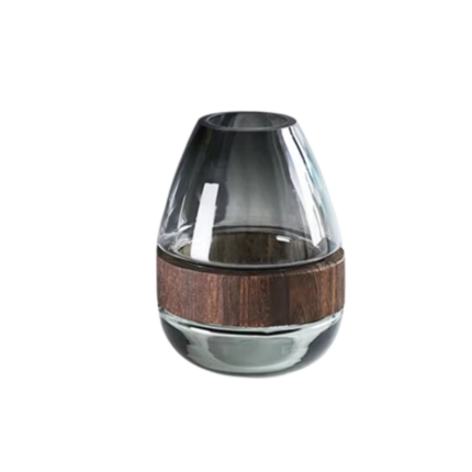 BROWNIE VASE EN VERRE GRIS 18x29CM