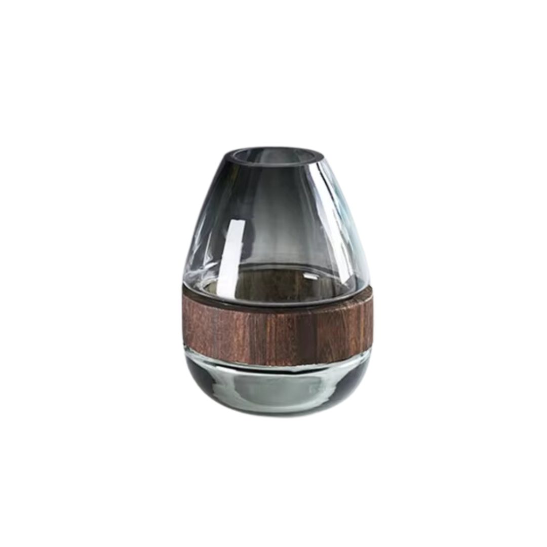 BROWNIE VASE EN VERRE GRIS PF 15x24CM BROWNIE VASE EN VERRE GRIS PF 15x24CM