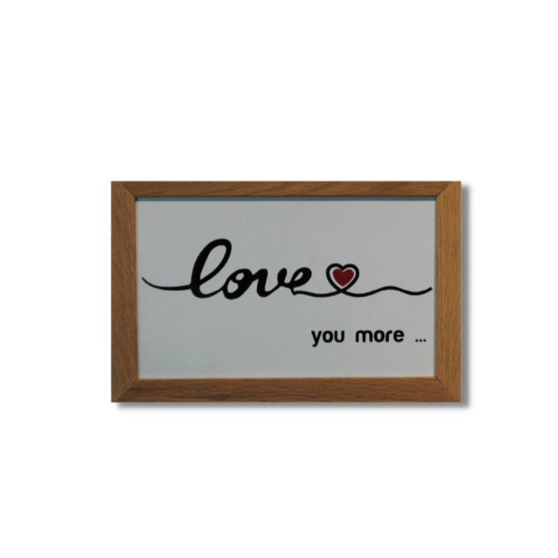 CADRE LOVE AVEC SERIGRAPHIE ET CODE 24X12 CM