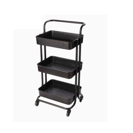 CHARIOT DE RANGEMENT 3 NIVEAUX EN METAL 39x29x88CM