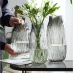 CINZA VASE EN VERRE AMBRE  29.5x17CM