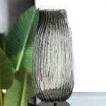 CINZA VASE EN VERRE AMBRE  29.5x17CM