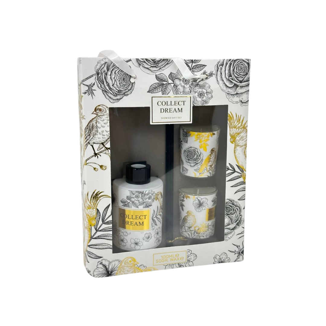 COFFRET COLLECT DREAM GOLD 2 BOUGIES PARDUMEES+ DIFFUSEUR COFFRET COLLECT DREAM GOLD 2 BOUGIES PARDUMEES+ DIFFUSEUR