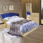 PACK ELEGANCE LIT 160X200CM+SOMMIER+2CHEVETS+COMMODE+MIROIR