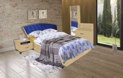PACK ELEGANCE LIT 160X200CM+SOMMIER+2CHEVETS+COMMODE+MIROIR