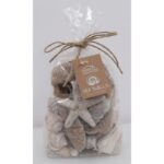 SACHET MELANGE COQUILLAGE BLANC (L12XH16CM)