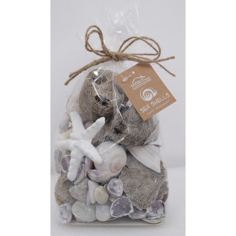 SACHET MELANGE COQUILLAGE GREY (L12XH16CM) SACHET MELANGE COQUILLAGE GREY (L12XH16CM)