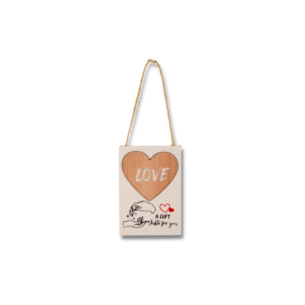 DECO MURAL LOVA AVEC COEUR + CORDE 16X11CM