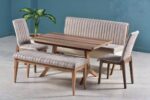 DIOR TABLE CUISINE CORNER AVEC RANGEMENT+2 CHAISES MARRON