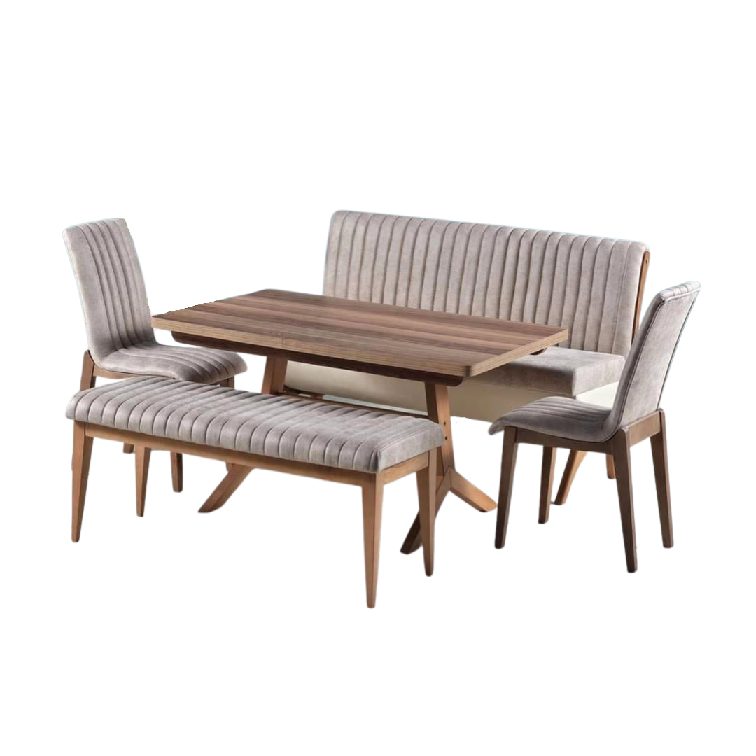 DIOR TABLE CUISINE CORNER AVEC RANGEMENT+2 CHAISES MARRON DIOR TABLE CUISINE CORNER AVEC RANGEMENT+2 CHAISES MARRON