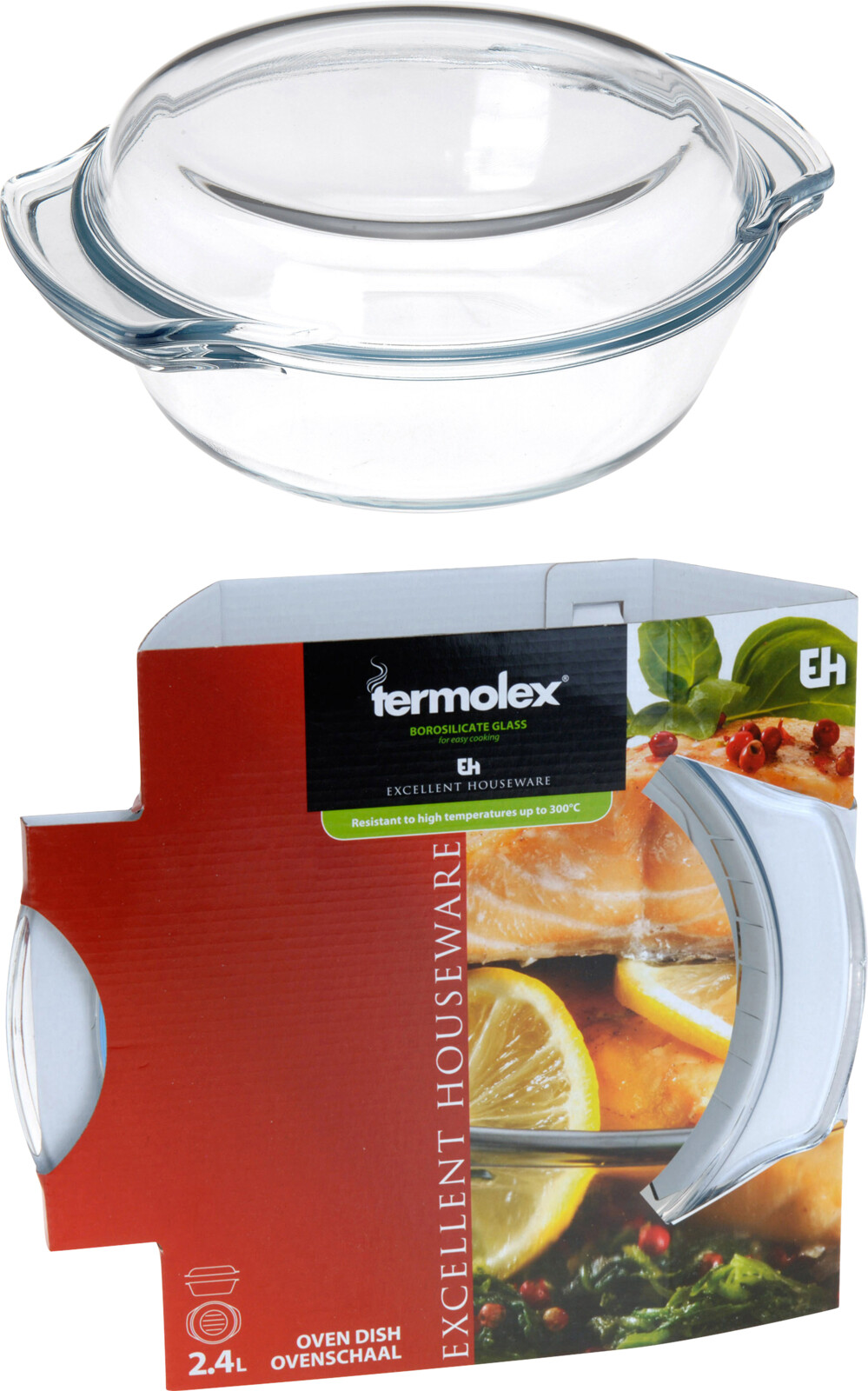 PLAT A FOUR VERRE AVEC COUVERCLE 2400ML PLAT A FOUR VERRE AVEC COUVERCLE 2400ML
