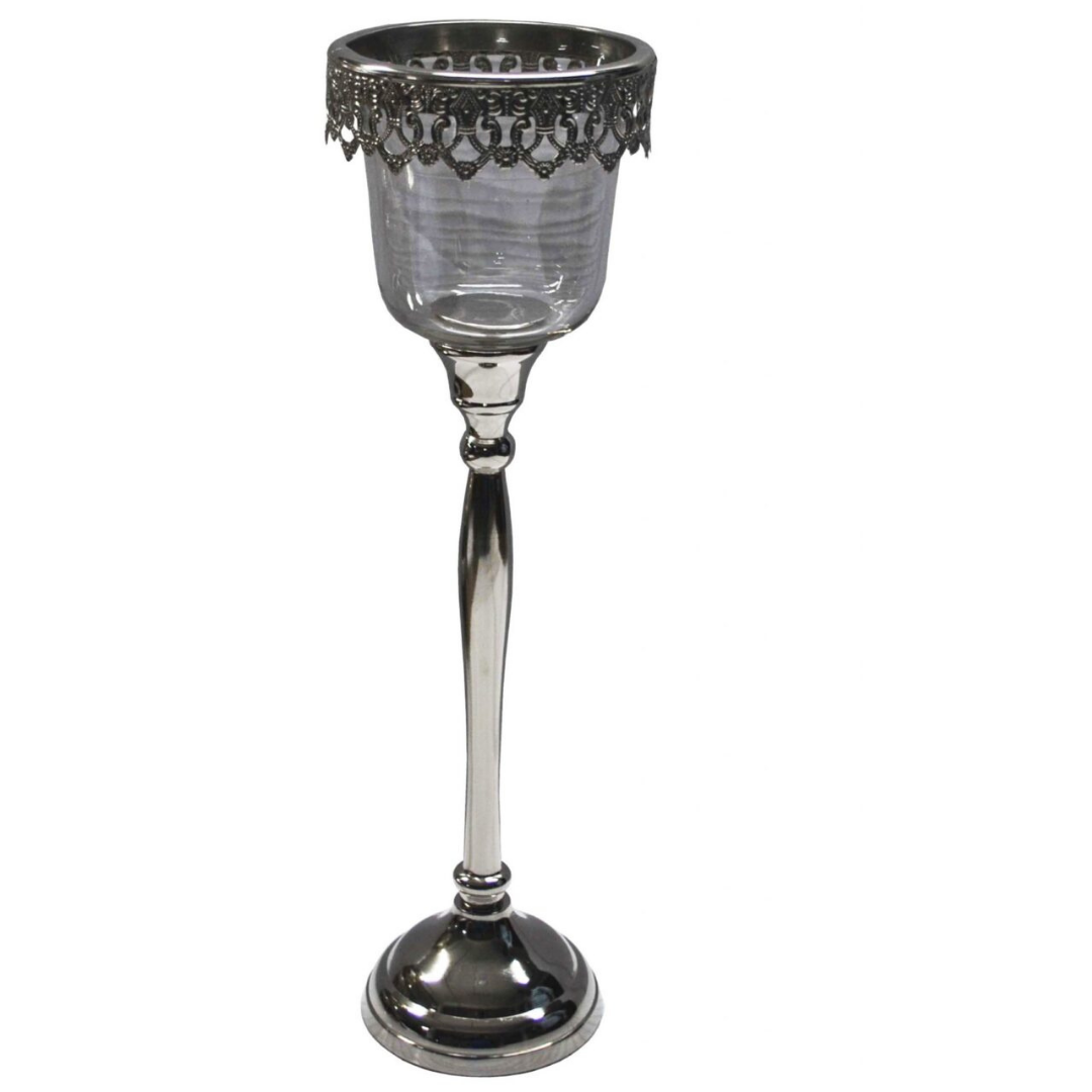 Design sans titre (1) BOUGEOIR PHOTOPHORE VERRE MERCURISE PRESTIGE 11,43x11,43x27,94 CM – Image 1
