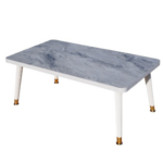 TABLE EXTENSIBLE EFFET MARBRE + 6 CHAISES - Noir