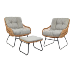 PALM 2 CHAISES+2POSES PIEDS+TABLE D'APPOINT