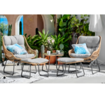 PALM 2 CHAISES+2POSES PIEDS+TABLE D'APPOINT