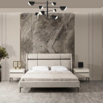 ORION PACK LIT 180X200 CM + 2 CHEVETS + COMMODE + MIROIR + POUF
