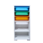 ETAGERE RANGEMENT BLANC+4PANIER  PLASTIQUE MULTICOLOR 91,5X45X30 P65-1