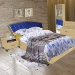 PACK ELEGANCE LIT 160X200CM+SOMMIER+2CHEVETS+COMMODE+MIROIR