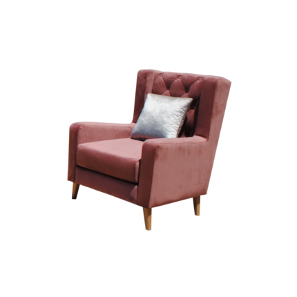 FAUTEUIL ELSA CAPITONNE - saumon