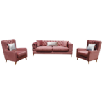 FAUTEUIL ELSA CAPITONNE - saumon