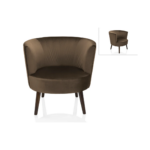 FAUTEUIL VITO VELOURS MARRON