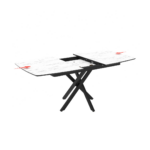 FILIS SET DE TABLE EXTENSIBLE BLANC+ 6 TUFI CHAISES