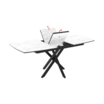 FILIS SET DE TABLE EXTENSIBLE BLANC+ 6 TUFI CHAISES