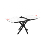 FILIS SET DE TABLE EXTENSIBLE BLANC+ 6 TUFI CHAISES