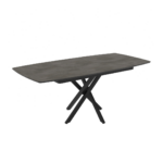 FILIS SET DE TABLE EXTENSIBLE NOIR + 6 TUFI CHAISES - BEIGE