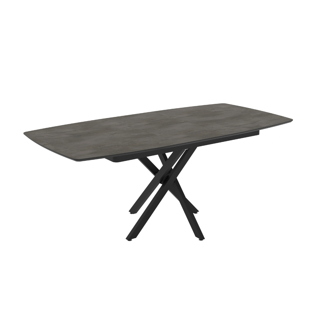 FILIS SET DE TABLE EXTENSIBLE NOIR + 6 TUFI CHAISES - BEIGE FILIS SET DE TABLE EXTENSIBLE NOIR + 6 TUFI CHAISES - BEIGE
