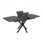 FILIS SET DE TABLE EXTENSIBLE NOIR + 6 TUFI CHAISES
