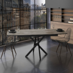 FILIS SET DE TABLE EXTENSIBLE NOIR + 6 TUFI CHAISES