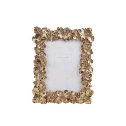 FLORAL CADRE PHOTO POLYRESINE DOREE GF 13x18 CM