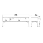 FUR MEUBLE TV 2 TIROIRS COULISSE+1 TIROIR